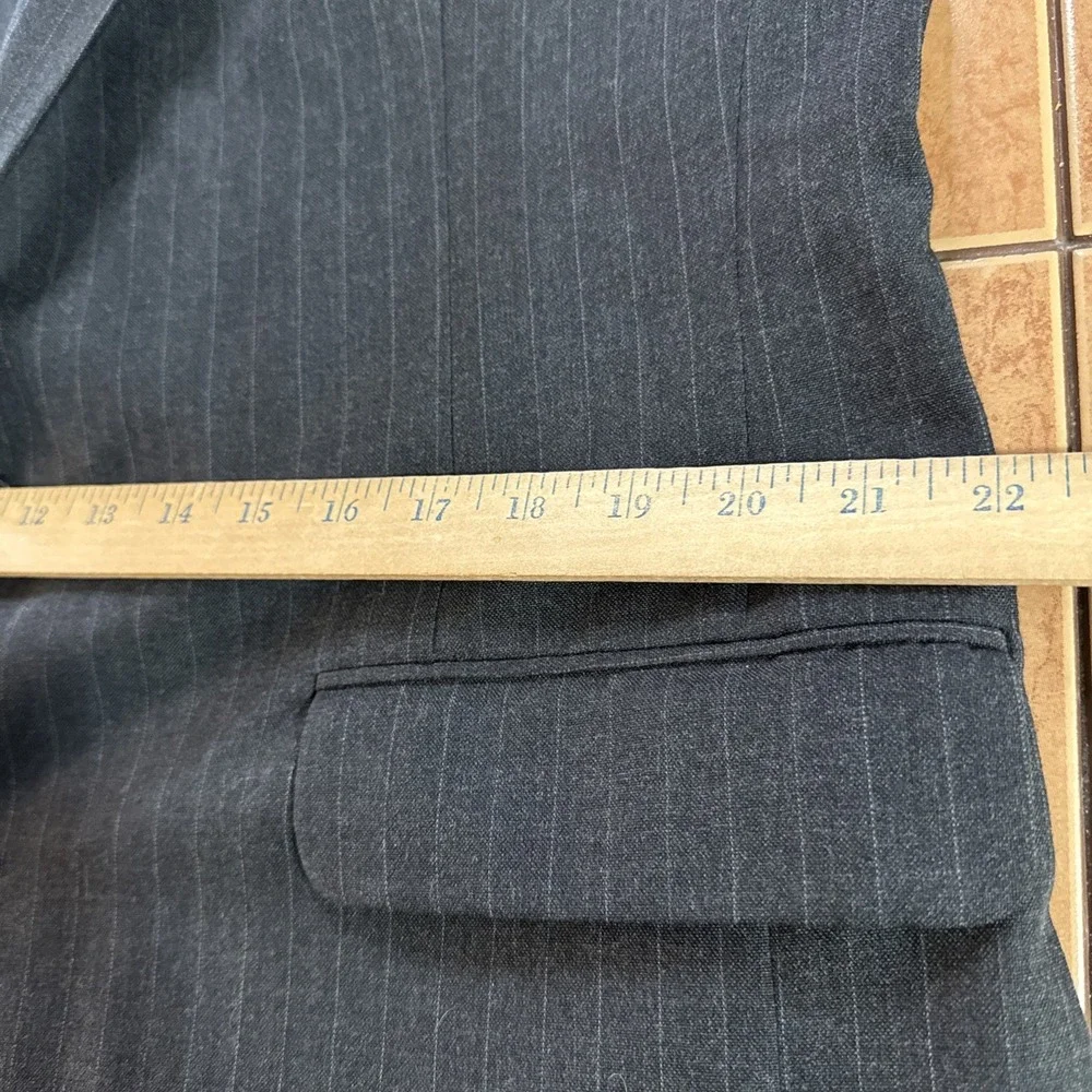 Hardwick Clothes‎ 2 Piece Suit Mens 44L 36 x 31 Dark Gray Pin Stripe Vintage USA